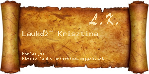 Laukó Krisztina névjegykártya
