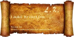 Laukó Krisztina névjegykártya