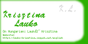 krisztina lauko business card